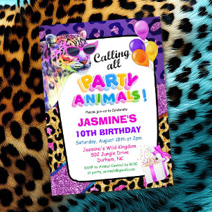 Geburtstagseinladung Mädchen Dschungel Zoo Partyti Einladung