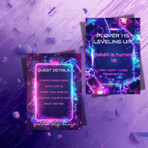 Geburtstagseinladung Mädchen Gaming - Editierbar