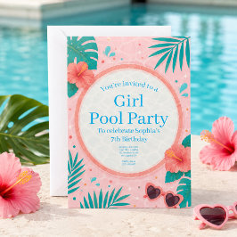 Geburtstagseinladung Mädchen-Poolparty Einladung