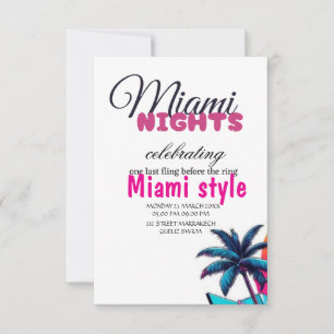 Geburtstagseinladung Miami Nights, Sommerparty Einladung