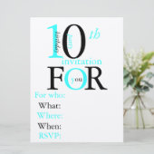 Geburtstagseinladung mit 10-Jährigen Einladung (Stehend Vorderseite)