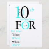 Geburtstagseinladung mit 10-Jährigen Einladung (Vorne/Hinten)