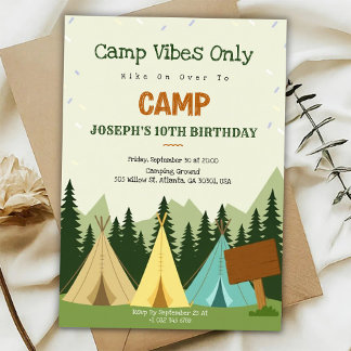 Geburtstagseinladung mit Camping-Atmosphäre  Einladung