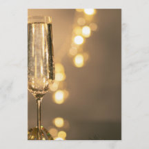 Geburtstagseinladung mit Champagnerglas Golden