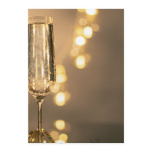 Geburtstagseinladung mit Champagnerglas Golden