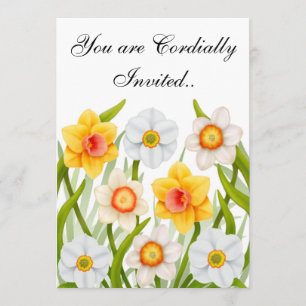 Geburtstagseinladung mit Frühlingsnarzissen Einladung