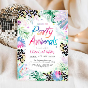 Geburtstagseinladung Party Animals Leopard Dschung Einladung