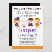 Geburtstagseinladung, Party der Kostüme Einladung (Vorne/Hinten)