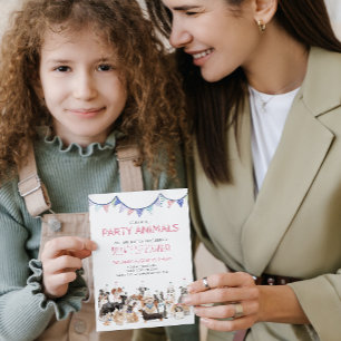 Geburtstagseinladung Party-Tiere Welpen-Hund Einladung