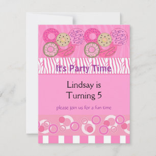 Geburtstagseinladung Pink Donut Party Einladung