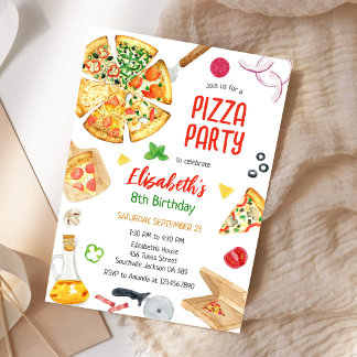 Geburtstagseinladung Pizza-Party Einladung