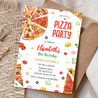 Geburtstagseinladung Pizza-Party Einladung
