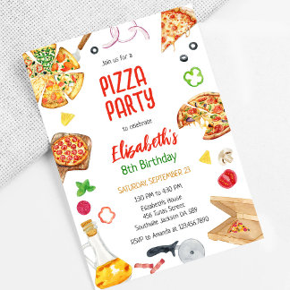 Geburtstagseinladung Pizza-Party Einladung