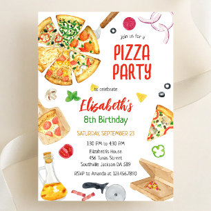 Geburtstagseinladung Pizza-Party Einladung