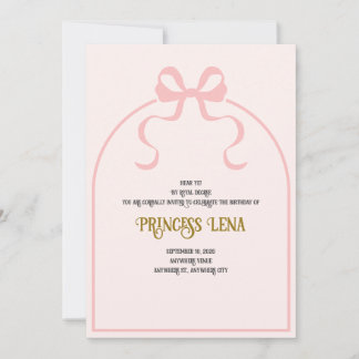 Geburtstagseinladung Prinzessin Royal Dekret Rosa  Einladung