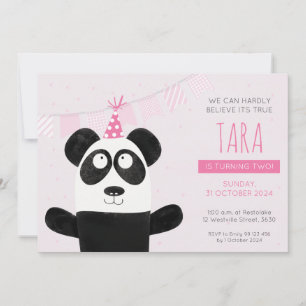 Geburtstagseinladung Rosa Panda Einladung