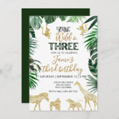 Geburtstagseinladung Safari Einladung (Vorne/Hinten)
