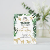 Geburtstagseinladung Safari Postkarte (Stehend Vorderseite)