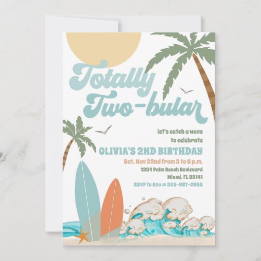 Geburtstagseinladung Surfen Einladung (Vorderseite)