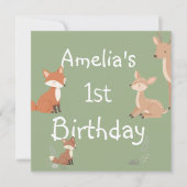 Geburtstagseinladung Süße Wald Freunde (Vorderseite)