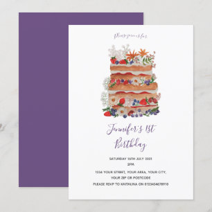 Geburtstagseinladung Vintage-Kuchen Einladung