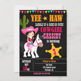 Geburtstagseinladung von Cowgirl Wilder West Weste Einladung