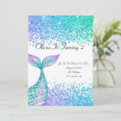 Geburtstagseinladung von Mermaid für Mädchen Einladung (Stehend Vorderseite)