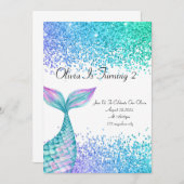 Geburtstagseinladung von Mermaid für Mädchen Einladung (Vorne/Hinten)