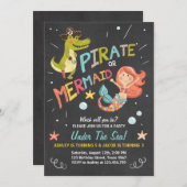 Geburtstagseinladung von Piraten oder Mermaid Einladung (Vorne/Hinten)