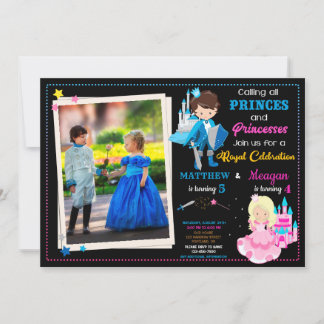 Geburtstagseinladung von Prinzessin und Prinzessin Einladung