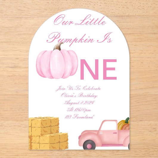 Geburtstagseinladung von Pumpkin Acryleinladungen (Vorderseite)