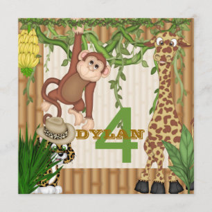 Geburtstagseinladung Vorlage Kids Jungle Safari