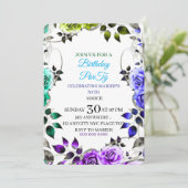 Geburtstagseinladung Wildflower-Garten: Editable F Einladung (Stehend Vorderseite)