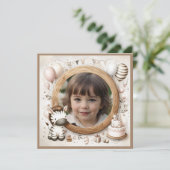 Geburtstagseinladung Zebra Frame für Foto Einladung (Stehend Vorderseite)