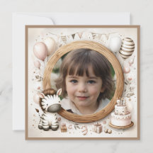 Geburtstagseinladung Zebra Frame für Foto