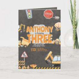 Geburtstagseinladung zum Bau Karte