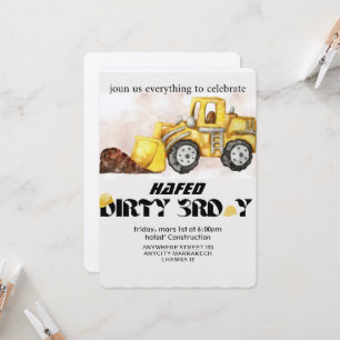 Geburtstagseinladung zum Bauen Editable Dump Truck Einladung