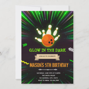 Geburtstagseinladung zum Glow-Bowling Einladung