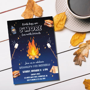 Geburtstagseinladung zum S'more-Lagerfeuer Einladung