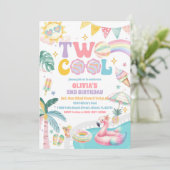 Geburtstagseinladung zum Two Cool Pool Einladung (Stehend Vorderseite)