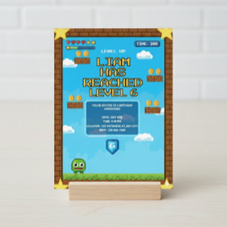 Geburtstagseinladung zum Video Game Level Up Einladung