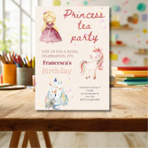 Geburtstagseinladung zur Pink Princess Tea Party