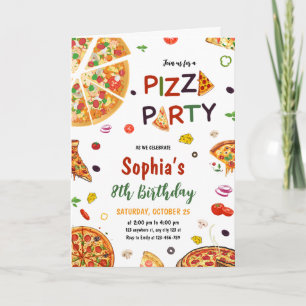 Geburtstagseinladung zur Pizzaparty, Pizza Geburts Einladung