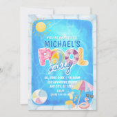 Geburtstagseinladung zur Poolparty Einladung (Vorderseite)