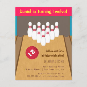Geburtstagseinladungen Bowling-Spiel Einladung