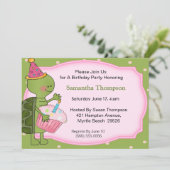 Geburtstagseinladungen der Schildkröte Einladung (Stehend Vorderseite)