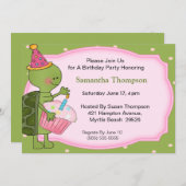 Geburtstagseinladungen der Schildkröte Einladung (Vorne/Hinten)