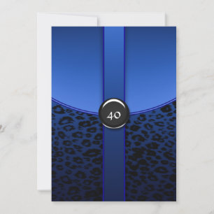 Geburtstagseinladungen im Royal Blue Zebra-Design Einladung