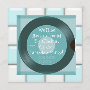 Geburtstagseinladungen im Thema der 1950er Jahre Einladung