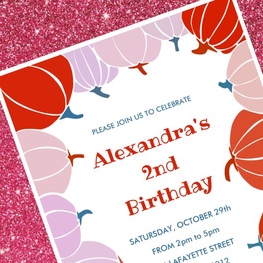 Geburtstagseinladungen Kürbismädchen Einladung